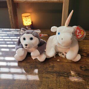 Ty Beanie Babies Nanook The Husky Mystic The Unicorn Vintage NWT Price Is Firm